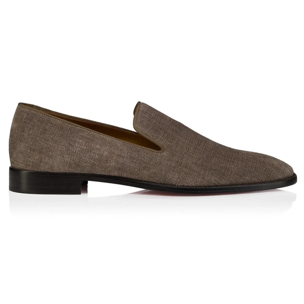 Christian Louboutin Mens Danny Flex Flat Crosta Silex Grey Dress Loafer 43 10